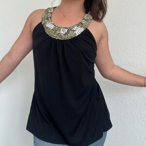 Charlotte Russe Black Beaded Tank Top